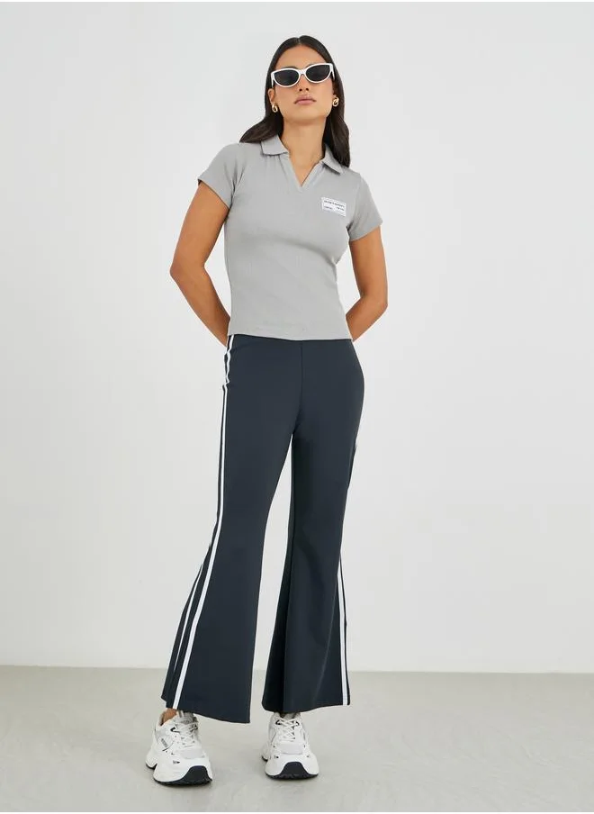 ستايلي Styli Fit and Flare Leggings with Side Stripes
