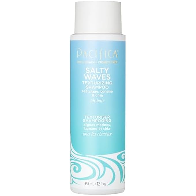 Pacifica BEAUTY, SALTY WAVES TEXTURIZING AND MOISTURIZING SHAMPOO, BANANA SCENT, FOR ALL HAIR TYPES, VITAMIN B + VITAMIN E, BEACH HAIR, BEACHY WAVES, SULFATE FREE, VEGAN & CRUELTY FREE - Image 1