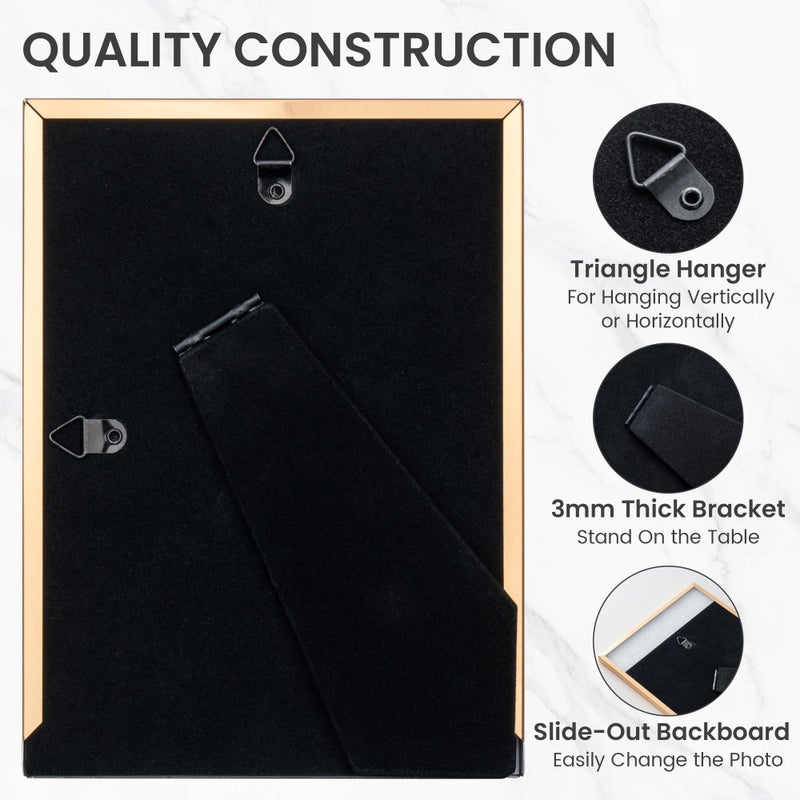 Venusmiles 4x6 Enamel Picture Frame  Gold Metal Edge with Easel  Real Glass Photo Frame for Wall and Tabletop Display Family Office Photo Gallery  Green Enamel/1pc - Image 4