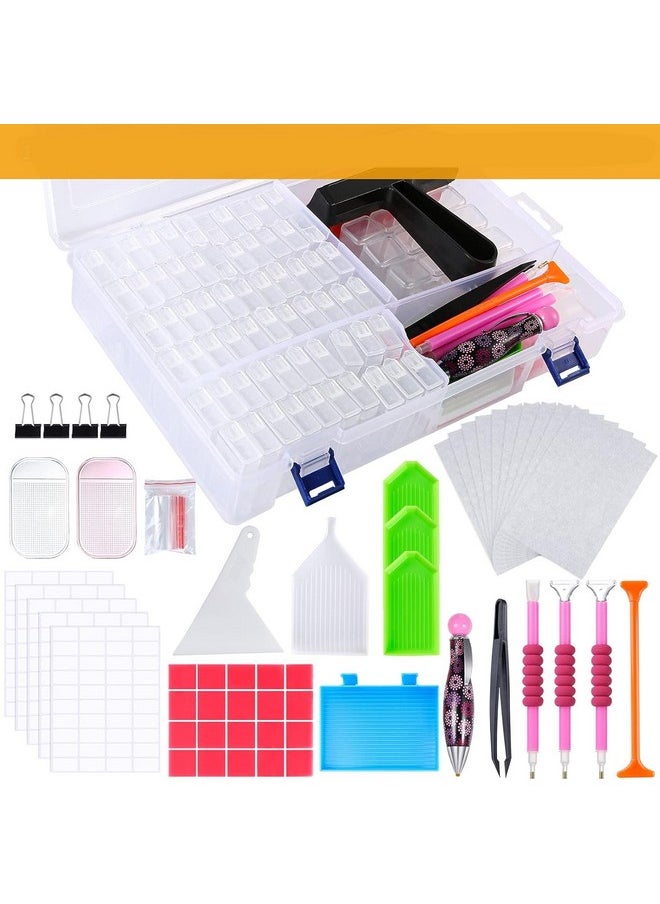 PP OPOUNT 170 Pcs A4 Diamond Art Led Light Pad Kits, 3-Level Adjustable Light Board With 80 Grids Diamond Box, Felt Hand Held Bag, Stand And Diamond Art Tools For Diamond Art  - Image 5
