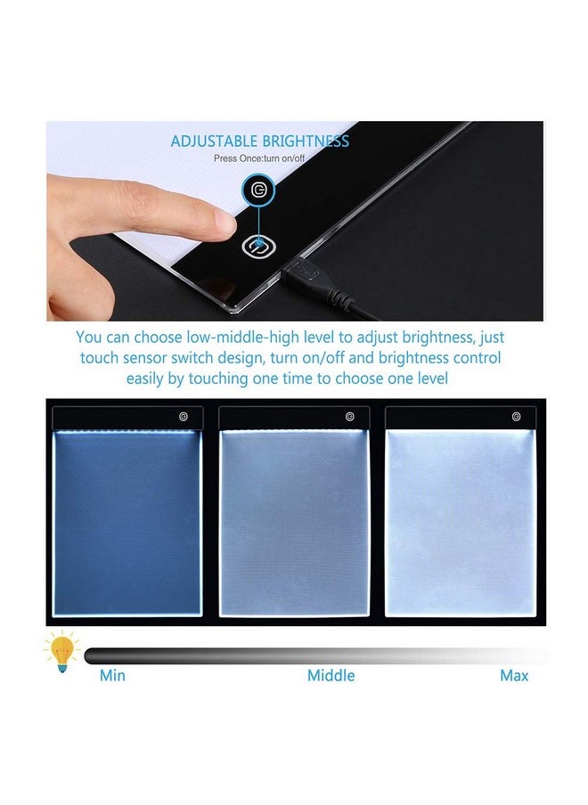 PP OPOUNT 170 Pcs A4 Diamond Art Led Light Pad Kits, 3-Level Adjustable Light Board With 80 Grids Diamond Box, Felt Hand Held Bag, Stand And Diamond Art Tools For Diamond Art  - Image 2