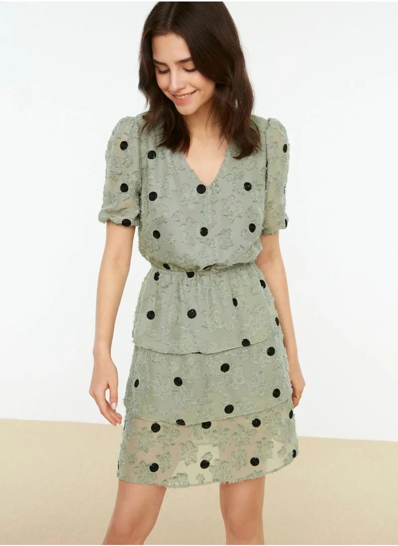 trendyol Polka Dot Ruffle Detail Dress