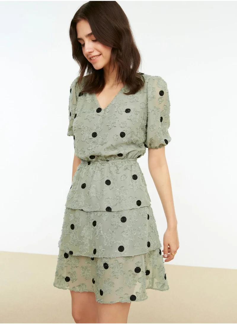trendyol Polka Dot Ruffle Detail Dress