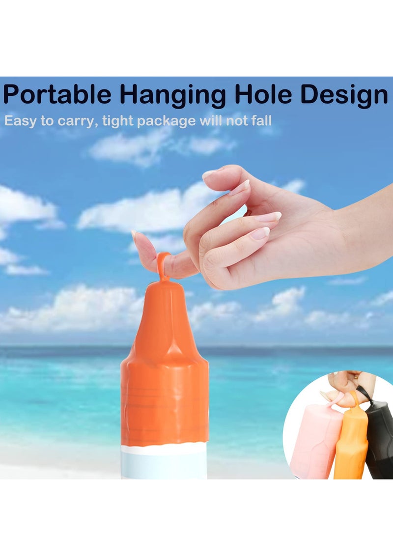 8 عبوات مرنة مانعة للتسرب لزجاجات السفر، أغطية سيليكون لمنتجات العناية الشخصية، ملحقات قابلة لإعادة الاستخدام للأمتعة والحاويات - Image 3