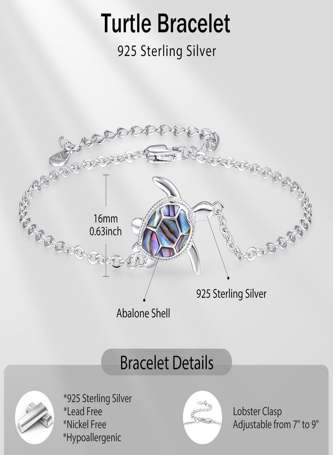PRAYMOS Sea Turtle Bracelet for Women 925 Sterling Silver Bracelets Abalone Shell Animal Bracelet Turtle Jewelry Gift for Best Friends … - Image 4