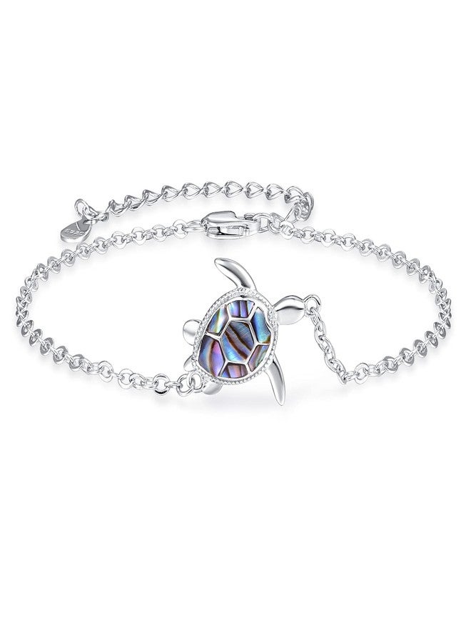 PRAYMOS Sea Turtle Bracelet for Women 925 Sterling Silver Bracelets Abalone Shell Animal Bracelet Turtle Jewelry Gift for Best Friends … - Image 1