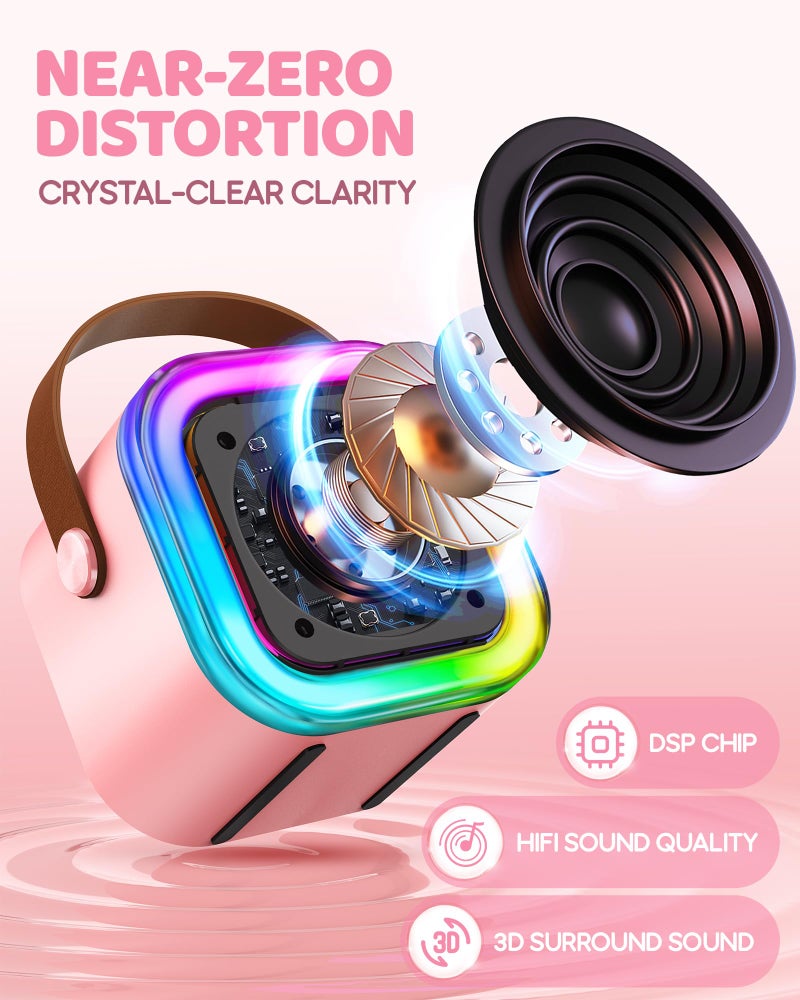 IROO Mini Karaoke Machine for Kids, 2026 TOP Toys Birthday Gifts Ideas for Girls Ages 4, 5, 6, 7, 8, 9, 10, 12+ Years Old, Portable MP3 Player with 3 Wireless Mics for Family Home Party - Image 4