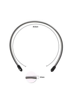 Men's Slicked Back Headband, Outdoor Sports Fashion Pigtail Hair Band/Never Paint-shedding Metal Head Buckle Clip for Mens Long Hair, Braid and other Hair Styles - Small Spring