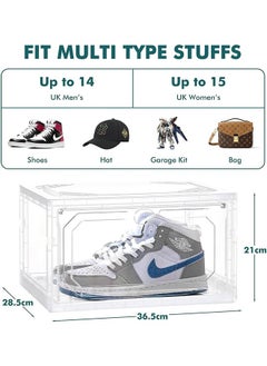 GoldenLike Shoe Storage Box Shoe Organizer for Closet,Stackable Shoes Storage Bins Clear Shoes Display Cases Sneaker Storage Container Foldable Space-Saving Shoe Rack Shoe Box with Lids(8 Pack)  - Image 4