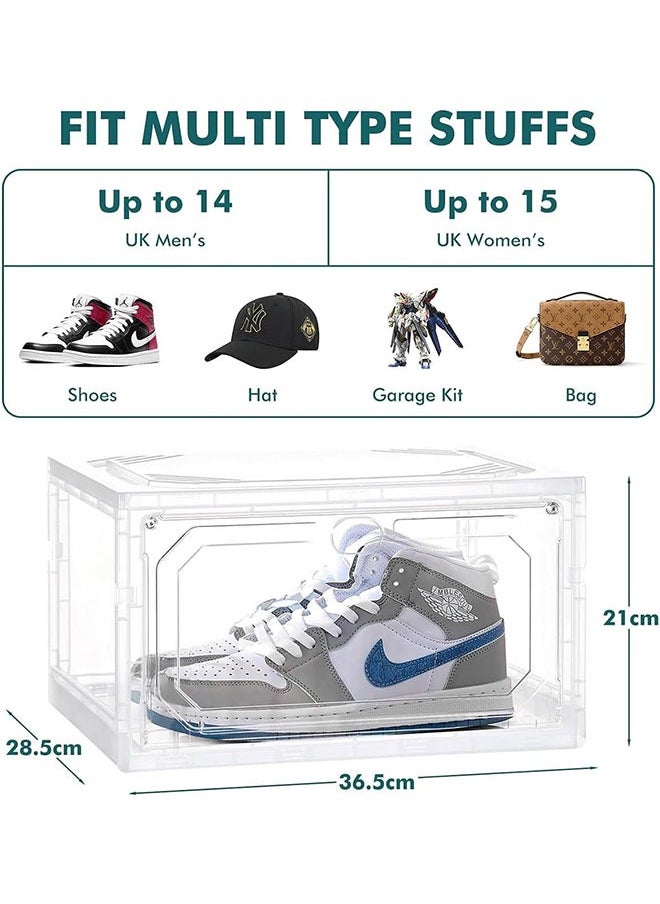 GoldenLike - Shoe Storage Box Shoe Organizer for Closet,Stackable Shoes Storage Bins Clear Shoes Display Cases Sneaker Storage Container Foldable Space-Saving Shoe Rack Shoe Box with Lids(8 Pack) - Image 1
