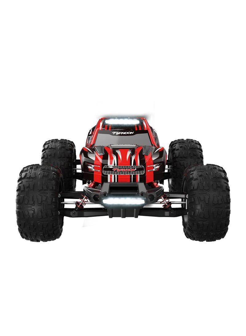 مايتويز سيارات التحكم عن بعد تايفون 1:10، درجة هواية 4WD بسرعة 60+ كم/ساعة، شاحنة تحكم عن بعد سريعة، باجي كهربائي لجميع التضاريس مع بطارية مودولارية بسعة 2500 مللي أمبير للبالغين والأولاد (دعم تعديل متقدم) - Image 3
