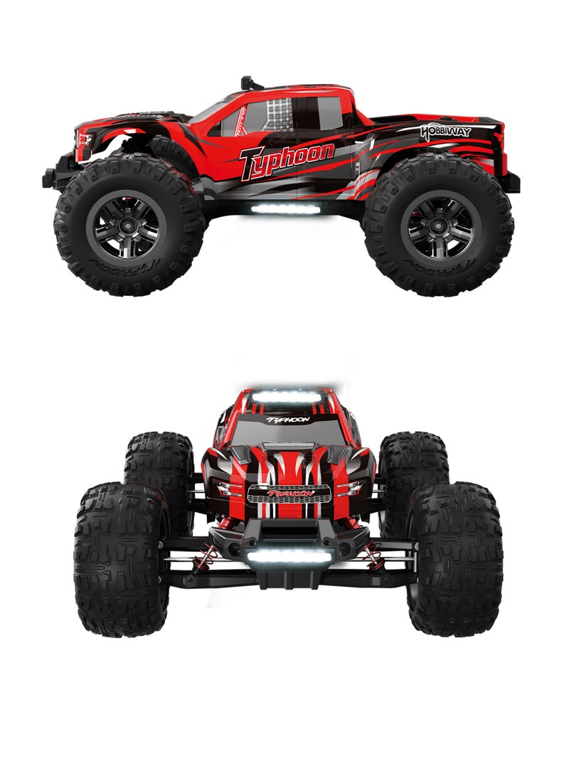 مايتويز سيارات التحكم عن بعد تايفون 1:10، درجة هواية 4WD بسرعة 60+ كم/ساعة، شاحنة تحكم عن بعد سريعة، باجي كهربائي لجميع التضاريس مع بطارية مودولارية بسعة 2500 مللي أمبير للبالغين والأولاد (دعم تعديل متقدم) - Image 2