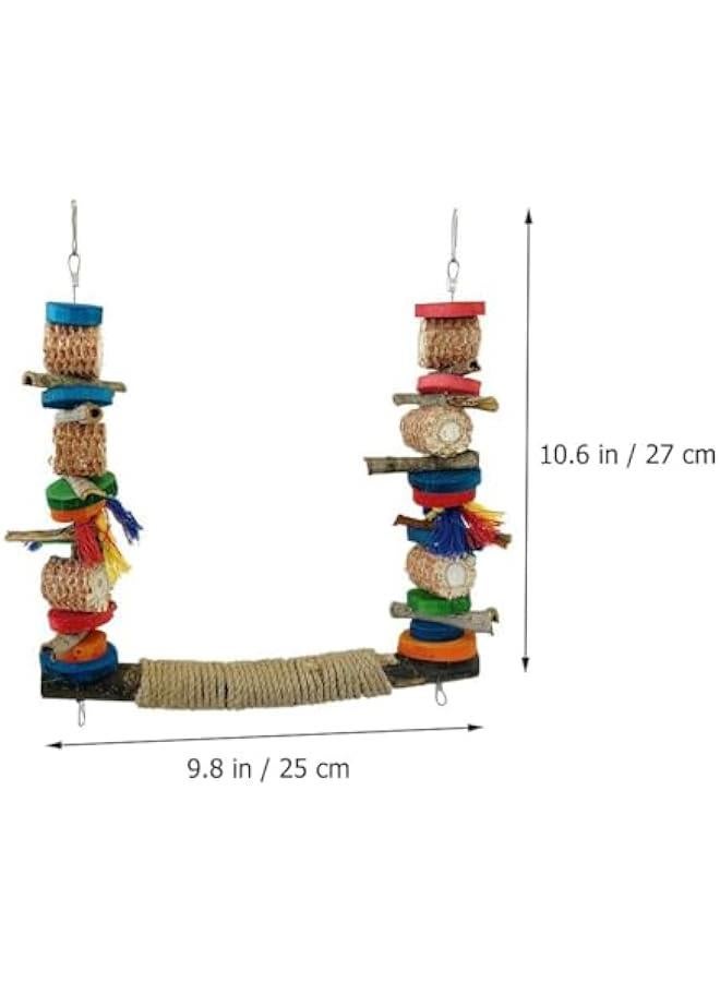 Wooden Bird Swing Toy for Parrots and Chickens - Cage Accessory for Training and Chewing - Image 3