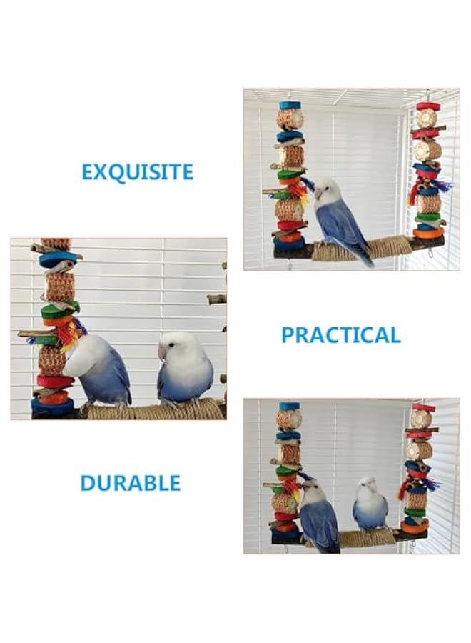 Wooden Bird Swing Toy for Parrots and Chickens - Cage Accessory for Training and Chewing - Image 4
