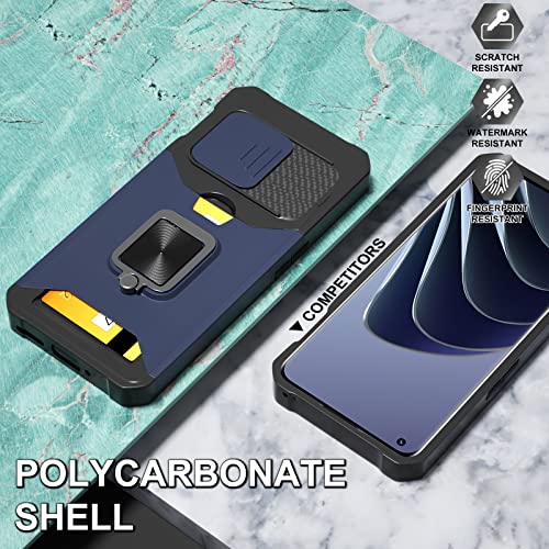 Lokyoo for OnePlus 10 Pro Case with Camera Cover & Kickstand, Slide Lens Cover + Built-in 360° Rotate Ring Stand, Armor Style, Impact-Resistant, Full Protect for OnePlus 10 Pro-Blue - Image 5