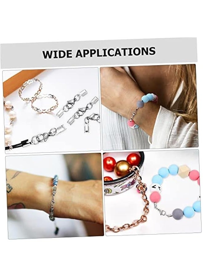 40 Pcs Stainless Steel Lobster Claw Necklace Clasp Jewelry Lobster Clasps Lobster Clasps for Jewelry Making Lobster Claw Clasp Jewelry Lobster Clamps Double Accessories Clips Lobster Claw Cla - Image 2