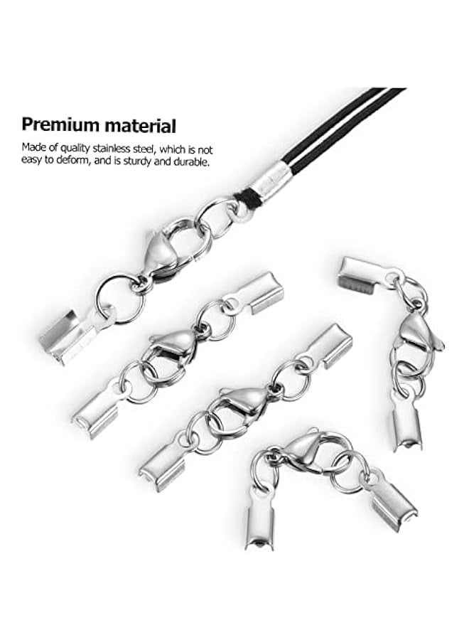 40 Pcs Stainless Steel Lobster Claw Necklace Clasp Jewelry Lobster Clasps Lobster Clasps for Jewelry Making Lobster Claw Clasp Jewelry Lobster Clamps Double Accessories Clips Lobster Claw Cla - Image 3