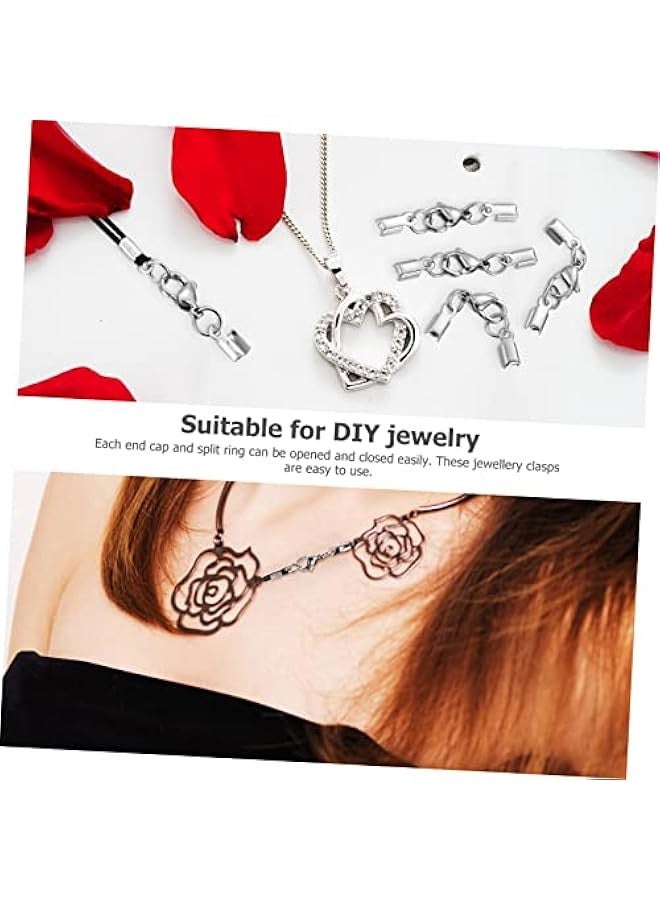 40 Pcs Stainless Steel Lobster Claw Necklace Clasp Jewelry Lobster Clasps Lobster Clasps for Jewelry Making Lobster Claw Clasp Jewelry Lobster Clamps Double Accessories Clips Lobster Claw Cla - Image 4