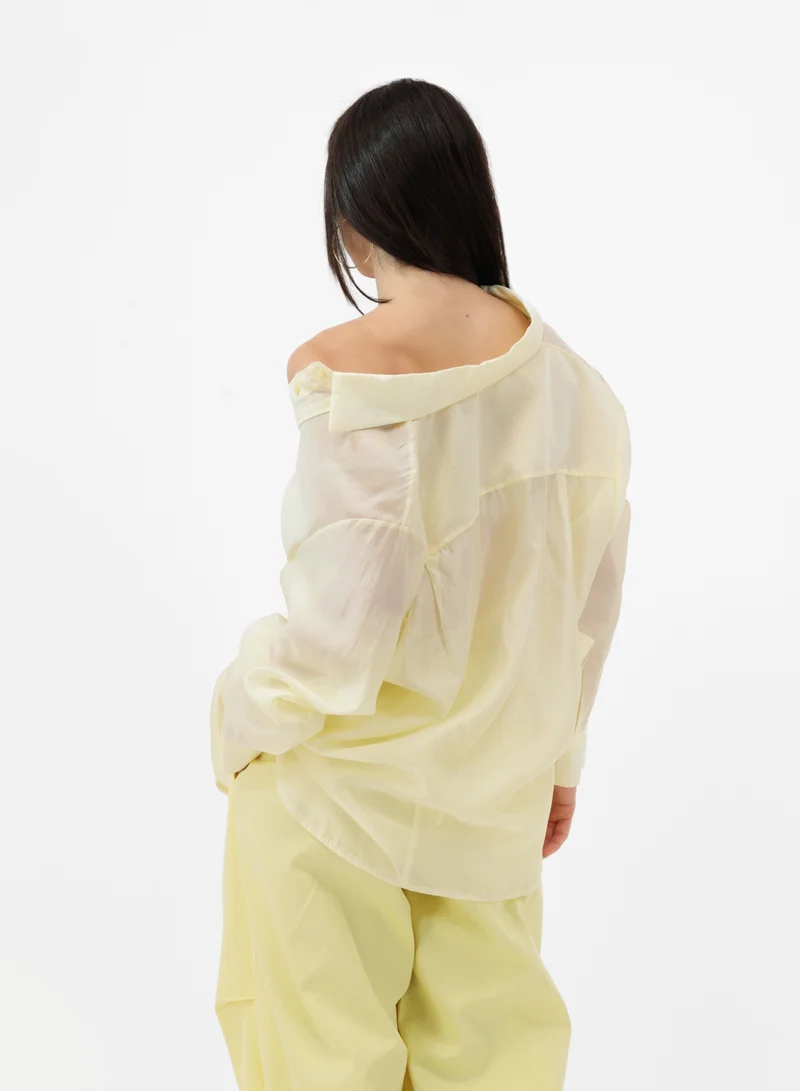 Lalele ELEGANT LIGHT OVERSIZED SHIRT YELLOW