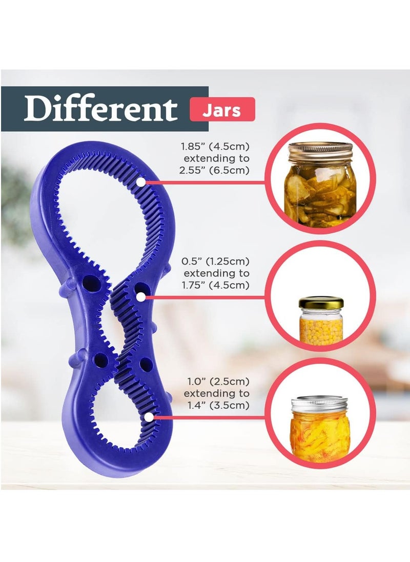 Generic - Jar Opener Screw Top Bottle Opener for Arthritic Hands Water Bottle Opener for Low Strength & Seniors Silicone Jar Opener Grip Bottle Top Opener Arthritis Jar Opener Screw Cap Bottle Opener (Blue) - Image 1