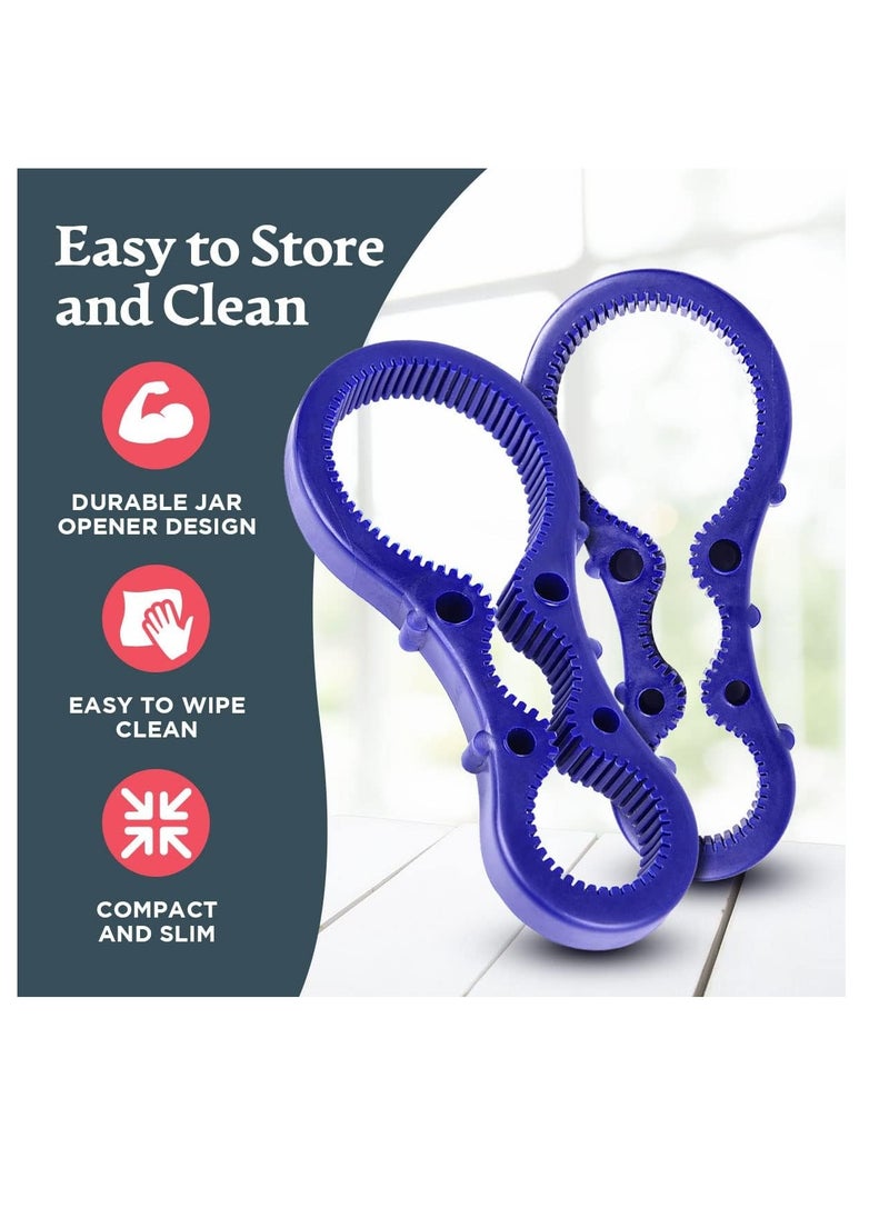 Generic - Jar Opener Screw Top Bottle Opener for Arthritic Hands Water Bottle Opener for Low Strength & Seniors Silicone Jar Opener Grip Bottle Top Opener Arthritis Jar Opener Screw Cap Bottle Opener (Blue) - Image 1