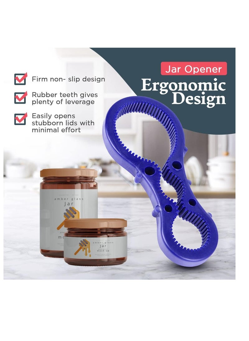 Generic - Jar Opener Screw Top Bottle Opener for Arthritic Hands Water Bottle Opener for Low Strength & Seniors Silicone Jar Opener Grip Bottle Top Opener Arthritis Jar Opener Screw Cap Bottle Opener (Blue) - Image 1