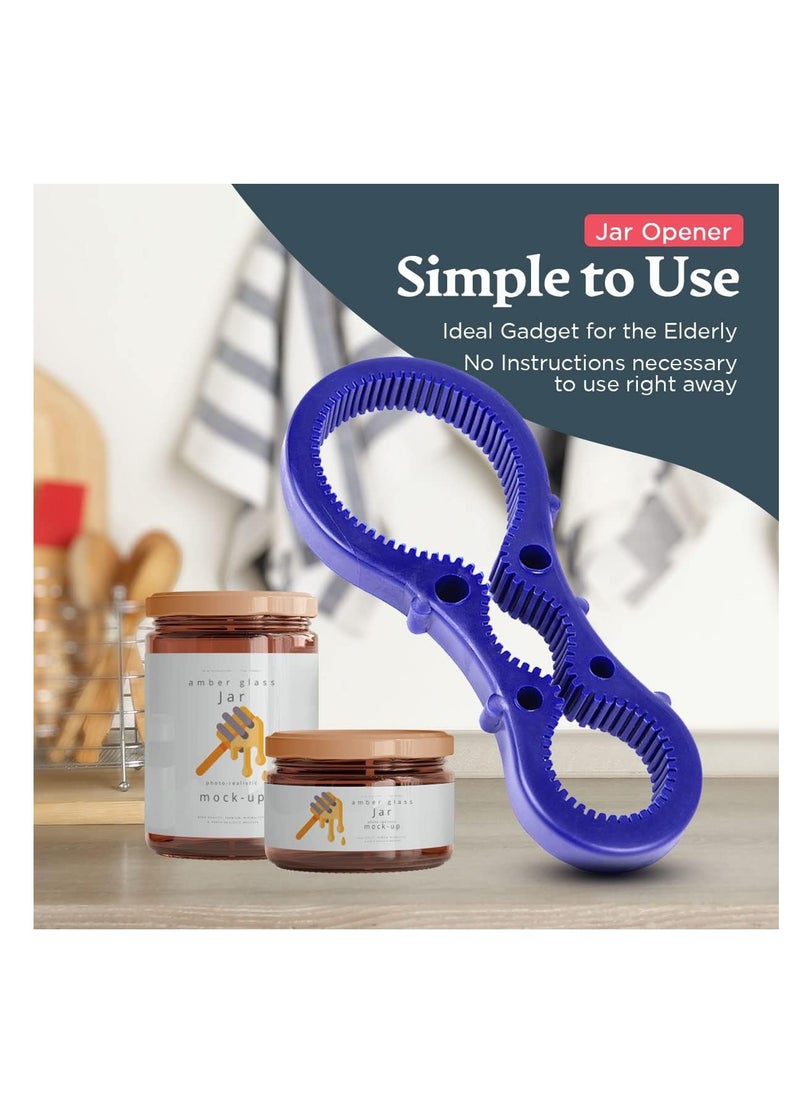 Generic - Jar Opener Screw Top Bottle Opener for Arthritic Hands Water Bottle Opener for Low Strength & Seniors Silicone Jar Opener Grip Bottle Top Opener Arthritis Jar Opener Screw Cap Bottle Opener (Blue) - Image 1