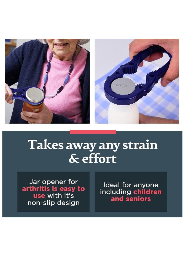Generic - Jar Opener Screw Top Bottle Opener for Arthritic Hands Water Bottle Opener for Low Strength & Seniors Silicone Jar Opener Grip Bottle Top Opener Arthritis Jar Opener Screw Cap Bottle Opener (Blue) - Image 1