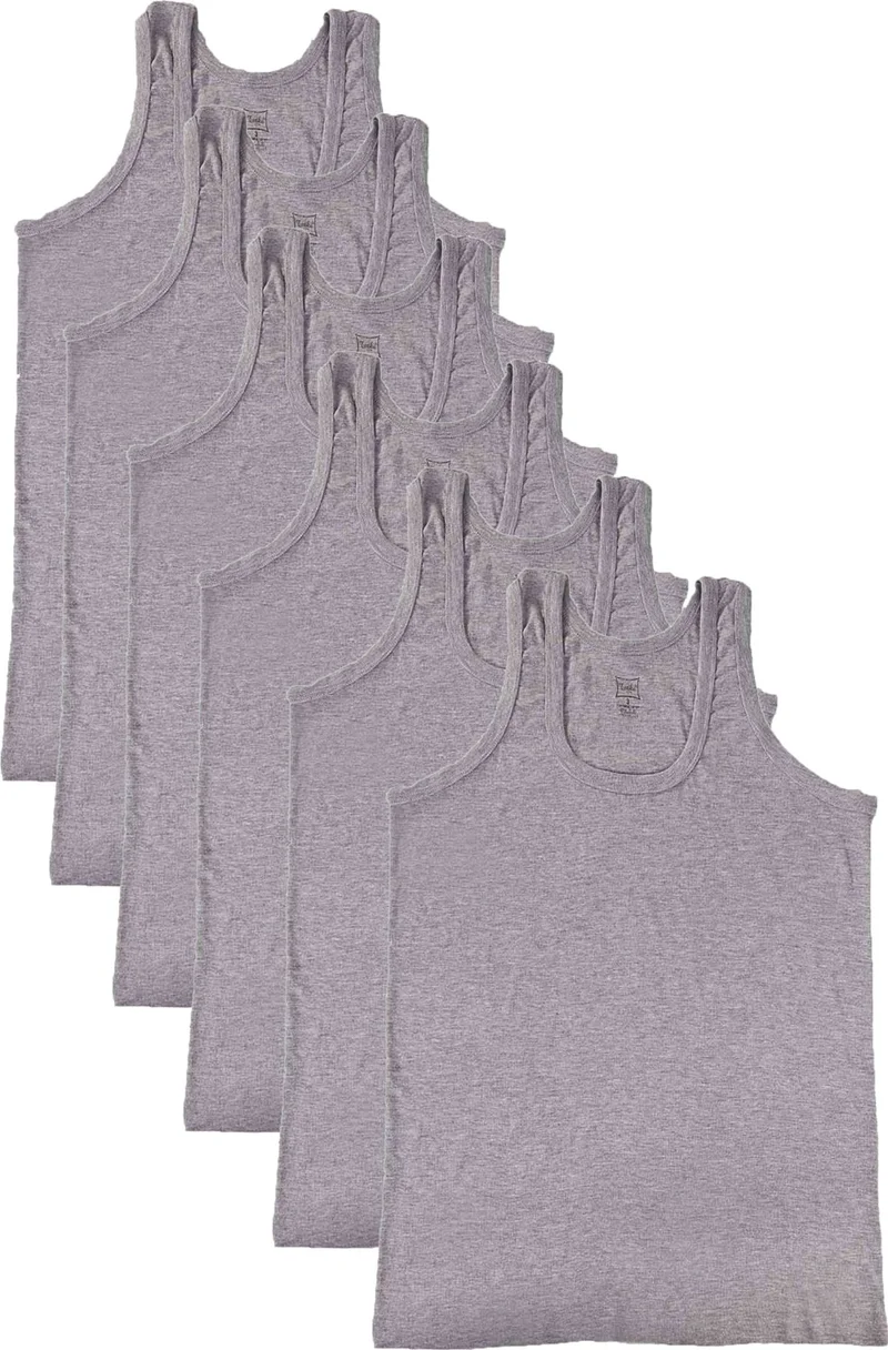 Katmirra Tutku 6-Piece Rib Men's Undershirt - White