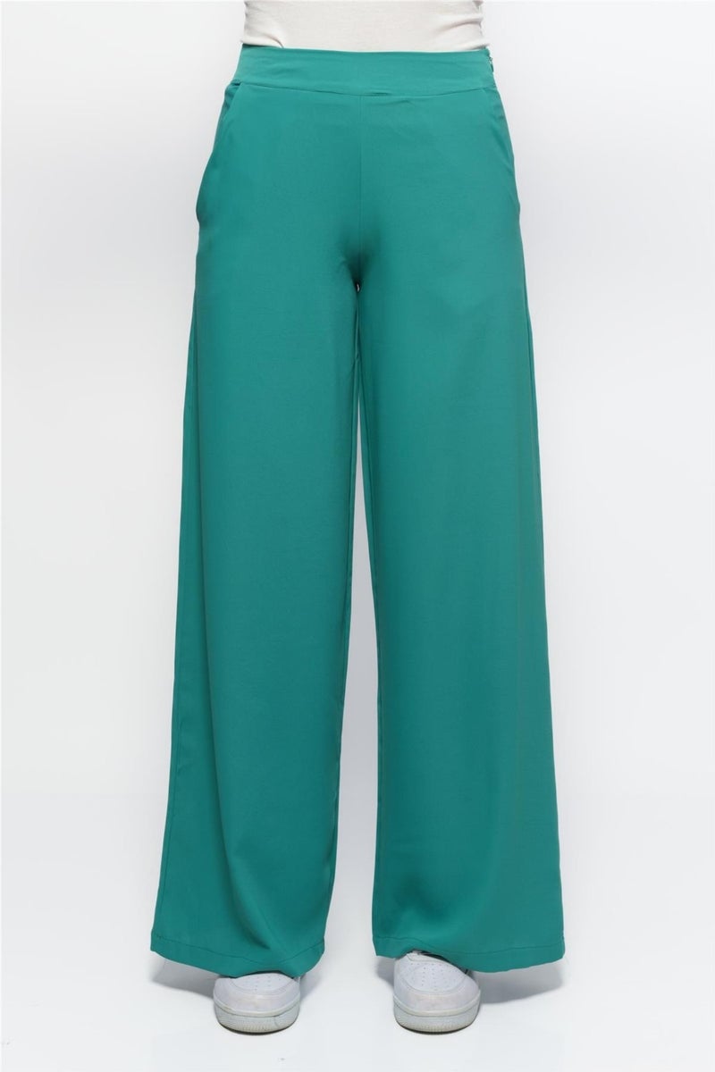 Nuseel Classic Wide Leg Cesika Trousers Petrol Blue  - Image 5