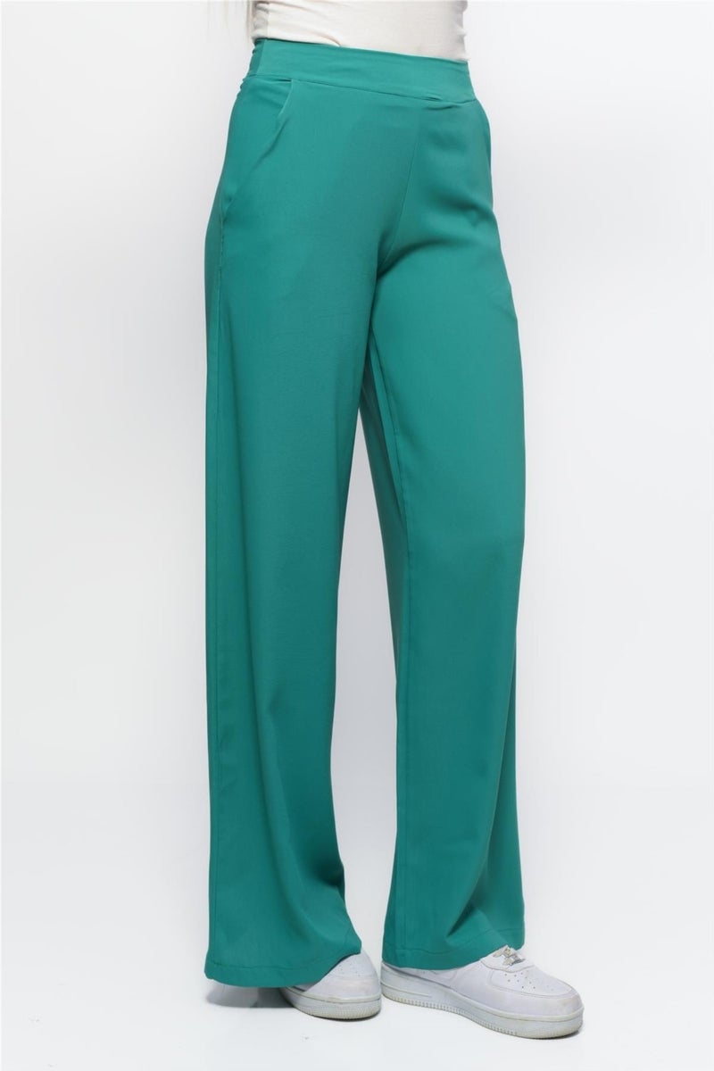 Nuseel Classic Wide Leg Cesika Trousers Petrol Blue  - Image 4