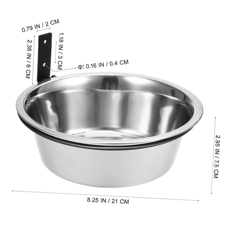 Stainless Steel Raised Dog Bowl Wall Mounted Non Slip Pet Feeder Food Water Dish - Image 3