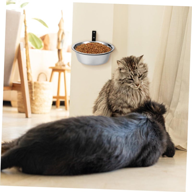 Stainless Steel Raised Dog Bowl Wall Mounted Non Slip Pet Feeder Food Water Dish - Image 5