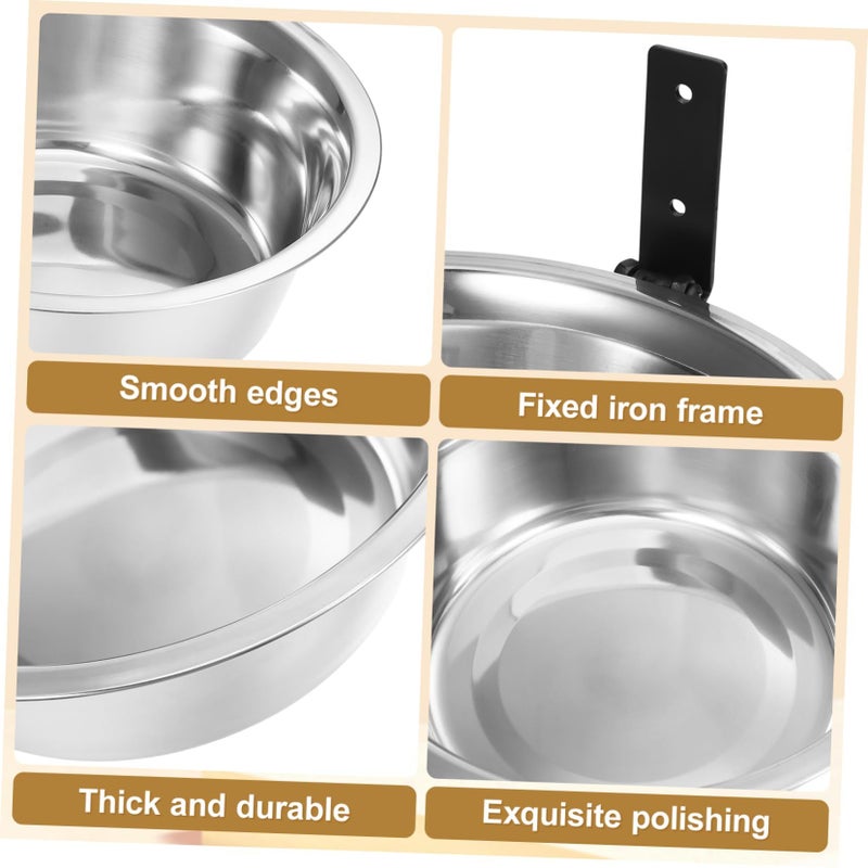 Stainless Steel Raised Dog Bowl Wall Mounted Non Slip Pet Feeder Food Water Dish - Image 4