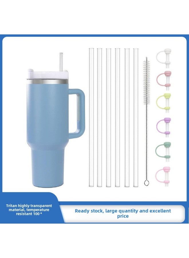Cross-border Hot Stanley Straw Suit 40oz Tritan Straw Brush Suit Stanley Straw Replacement-Color:Transparent-Specifications:3 Tubes, 1 Brush Package (straw 30.5cm, Brush 27cm)  - Image 2