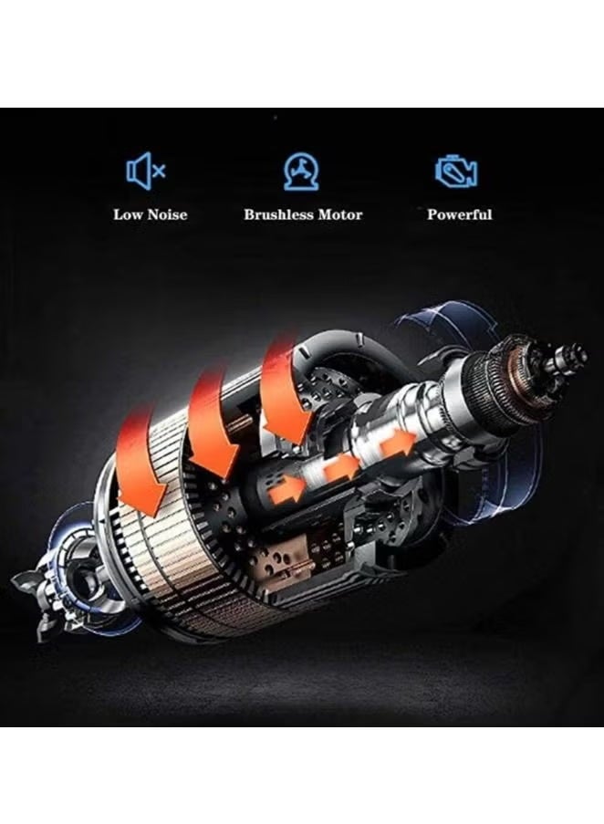 مسدس تدليك، جهاز تدليك عضلي قرعي، مسدس تدليك عميق للأنسجة لتخفيف الألم مع 4 رؤوس تدليك، 6 سرعات، اهتزاز عالي الكثافة، فائق الهدوء، لاسلكي محمول باليد (أزرق) - Image 4