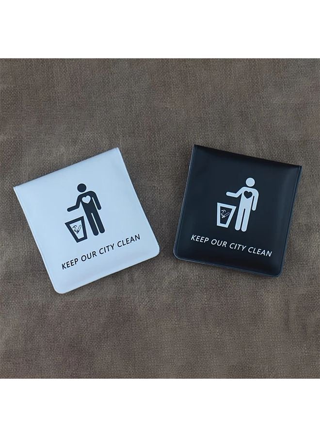 جيب سجائر محمول من PVC مقاوم للهب بالأبيض والأسود - حقيبة مقاومة للحرارة ومضادة للتسرب بقفل لقط للسفر في الهواء الطلق - Image 1