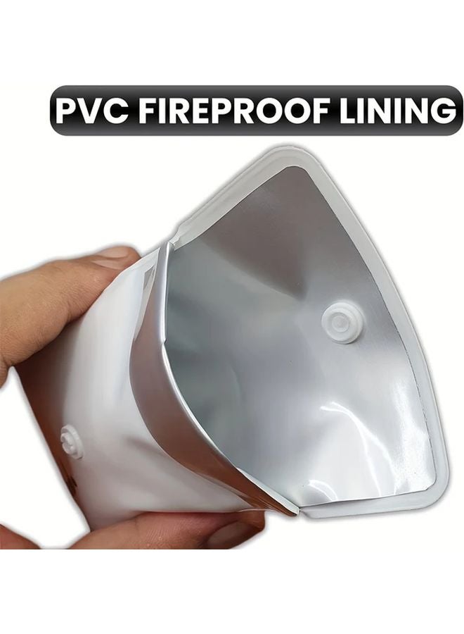 جيب سجائر محمول من PVC مقاوم للهب بالأبيض والأسود - حقيبة مقاومة للحرارة ومضادة للتسرب بقفل لقط للسفر في الهواء الطلق - Image 5