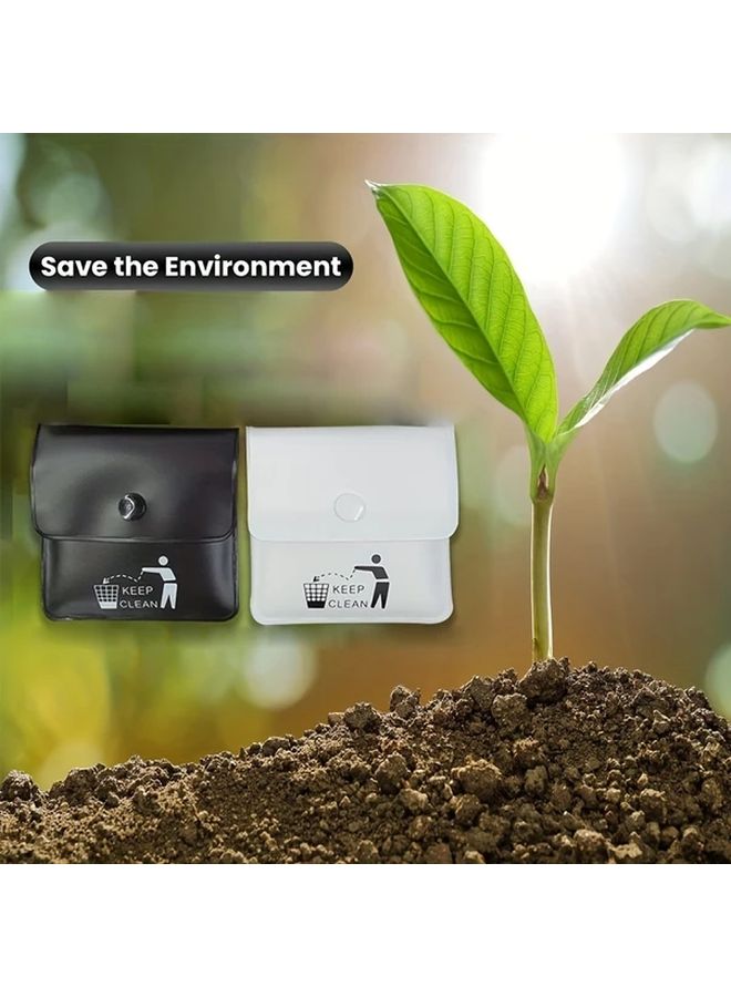 جيب سجائر محمول من PVC مقاوم للهب بالأبيض والأسود - حقيبة مقاومة للحرارة ومضادة للتسرب بقفل لقط للسفر في الهواء الطلق - Image 3