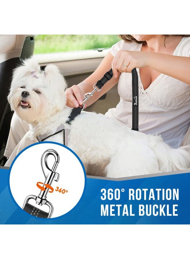 lukovee Double Dog Seat Belt, New Dual Pet Car Headrest Restraint Safety Seatbelt No Tangle Dog Leash Duty Adjust Elastic Bungee Puppy Lead Splitter Connect Harness in Vehicle Travel for 2 Dogs,Black - Image 3