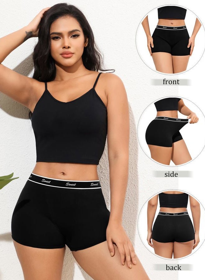 Levao شورتات داخلية قطنية للنساء بخصر مرتفع تغطية كاملة 5 قطع S-XXL - Image 3