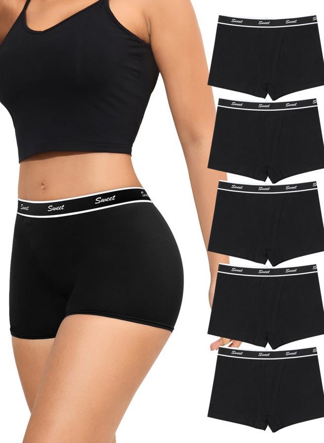 Levao شورتات داخلية قطنية للنساء بخصر مرتفع تغطية كاملة 5 قطع S-XXL - Image 1