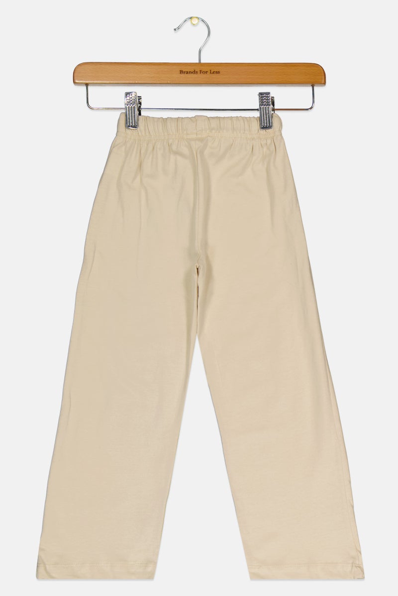 Disney Toddlers Girl Regular Fit Graphic Print Wide Leg Pants, Beige - Image 2