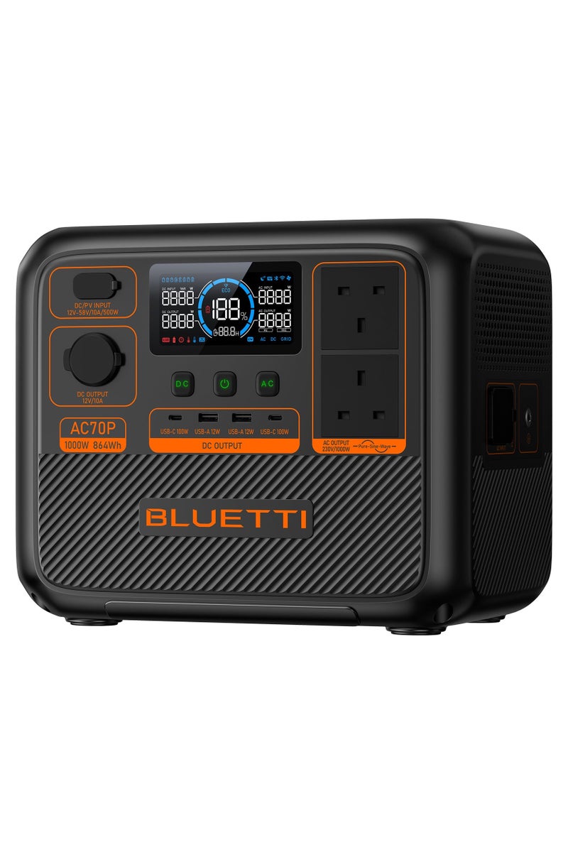 BLUETTI AC70P Portable Power Station | 1,000W 864Wh - Image 4