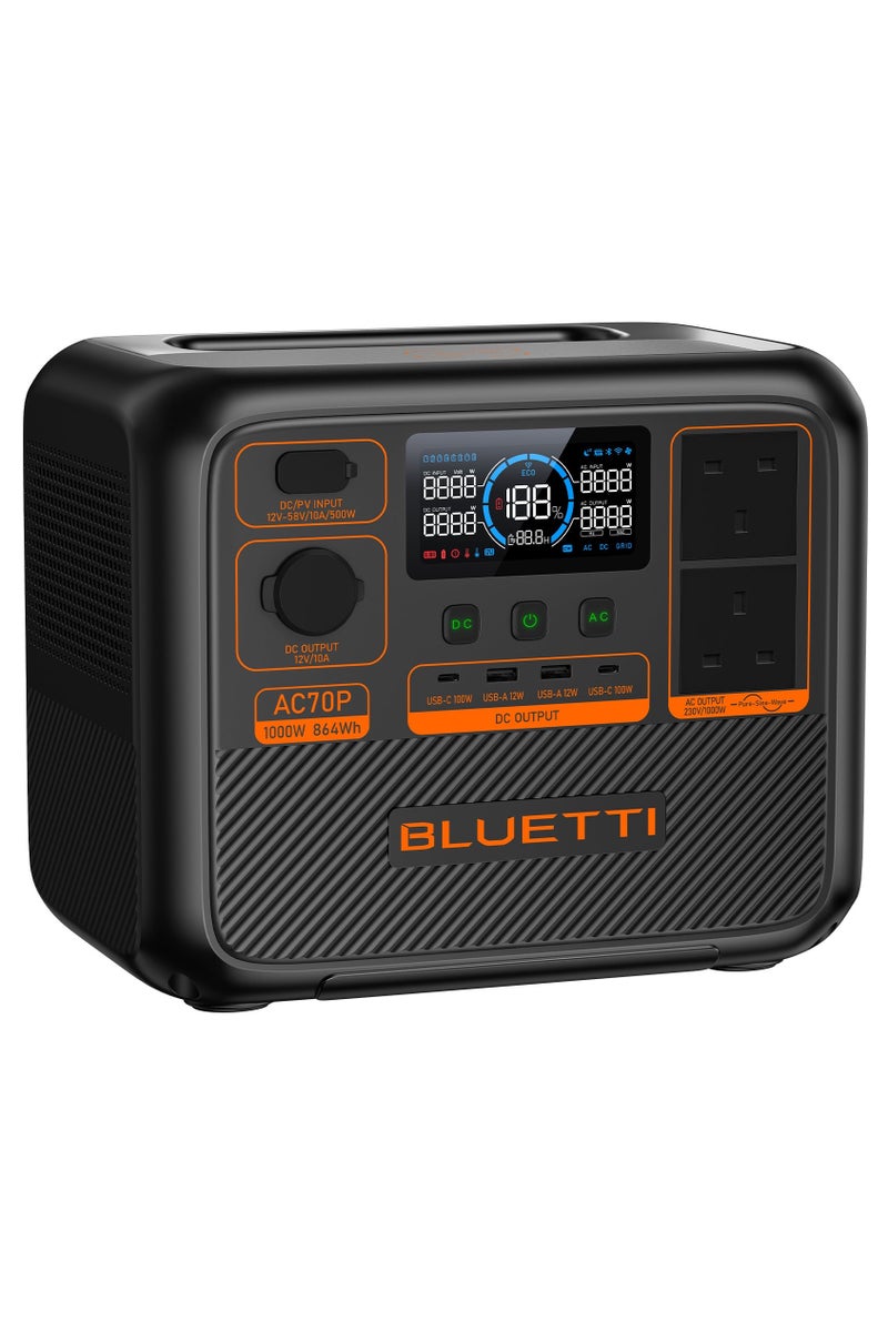 BLUETTI AC70P Portable Power Station | 1,000W 864Wh - Image 5