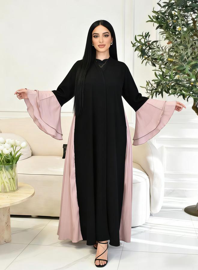 Take Two Women Color Block Pink Ruffled Sleeve Jalabiya - Image 3
