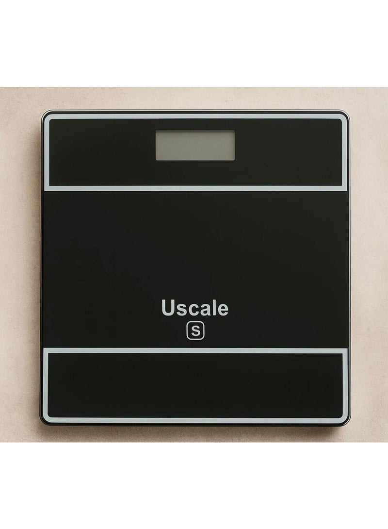 Wellmax Germany Uscale S Digital Bathroom Weighing Scale 180kg Capacity - Tempered Glass, LCD Display, Step-On Technology, Black - Image 3