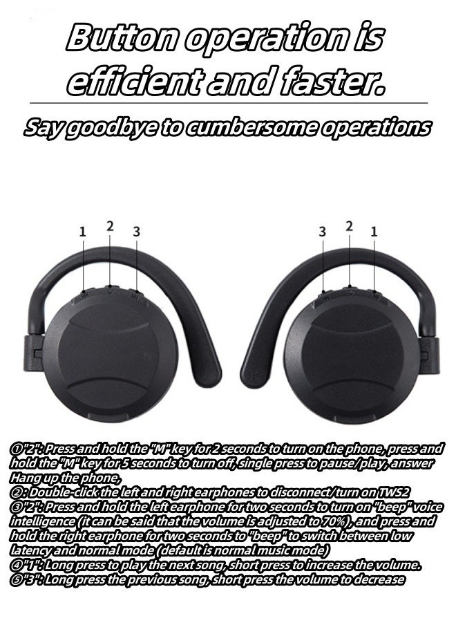 M MIAOYAN - Ear-mounted noise-canceling ultra-long-lasting headphones TWS Bluetooth headphones casual gaming wireless headphones - Image 1