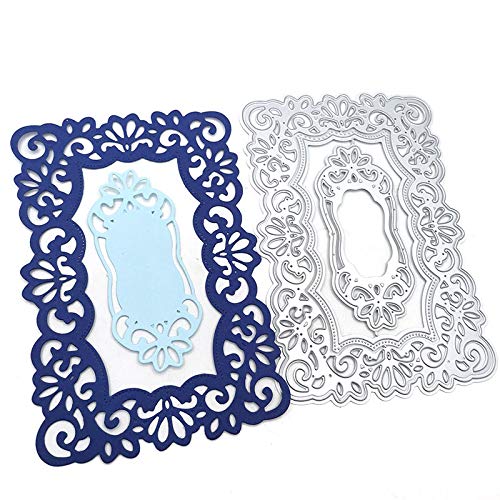 AHTOLS Lace Flowers Background Frame Cutting Dies, Lace Frame Die Cuts Metal Embossing Stencils Template Mould for Card Scrapbooking and DIY Craft Album Paper Card Decor - Image 3