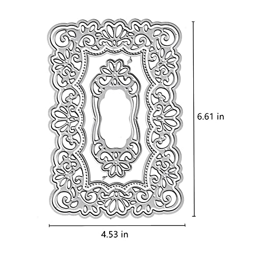 AHTOLS Lace Flowers Background Frame Cutting Dies, Lace Frame Die Cuts Metal Embossing Stencils Template Mould for Card Scrapbooking and DIY Craft Album Paper Card Decor - Image 2